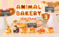 Animal-themed bakery mini figures with a display of bread and pastries in the background.