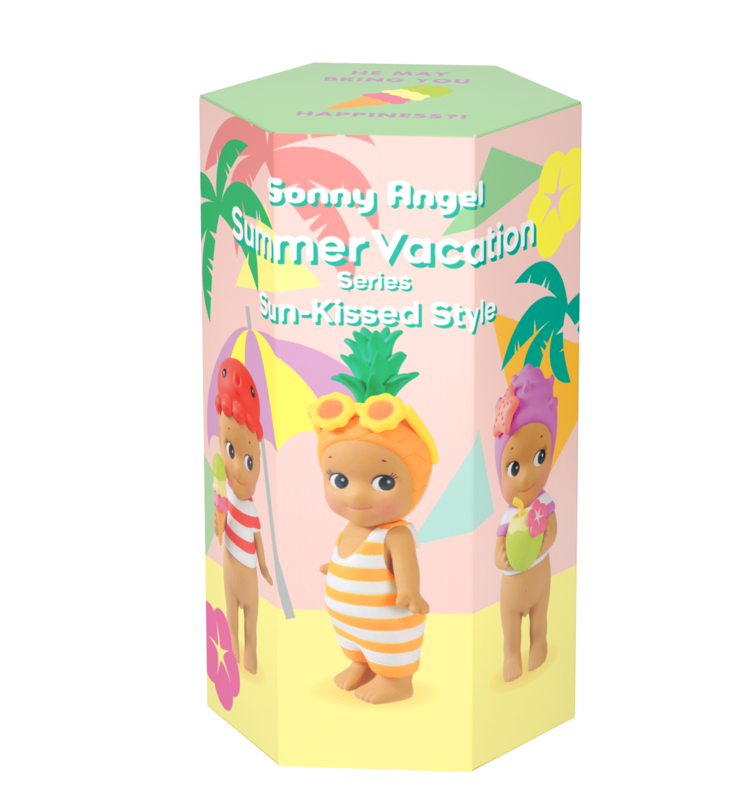 Summer Vacation Series- Sun-Kissed Style blind box image shows several possible minifigures in the series set against a beach vacation themed background
