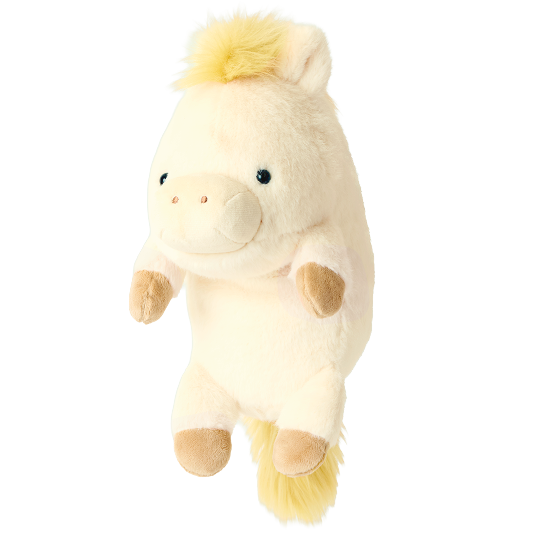Posture Pal Horse plush posture figure in white, tan and yellow