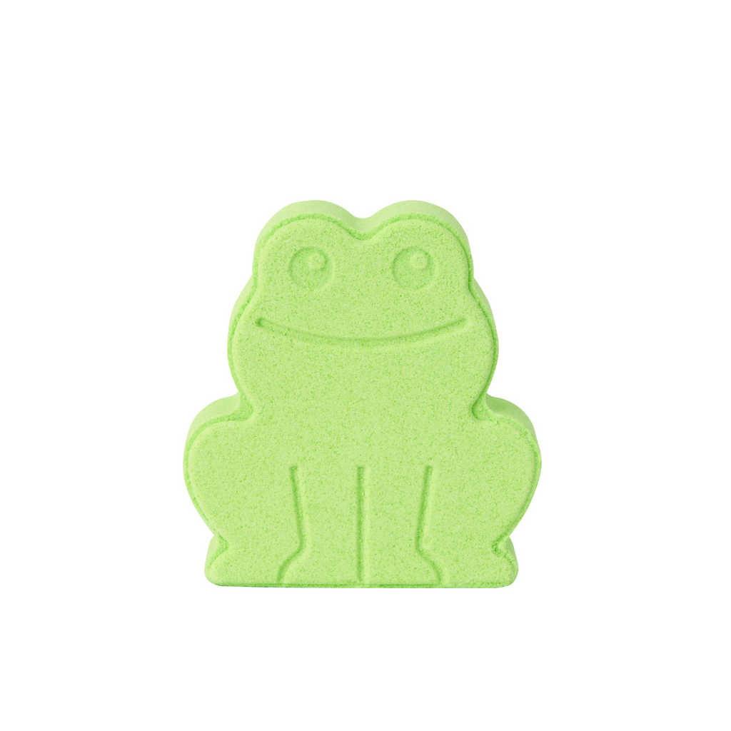 product closeup of rainbomb mini frog green apple against a white background